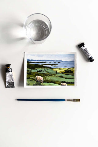 small landscape painting of Ireland countryside - Flavia Bennard