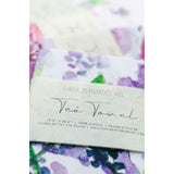 Lavender floral watercolor tea towel Flavia Bernardes Art