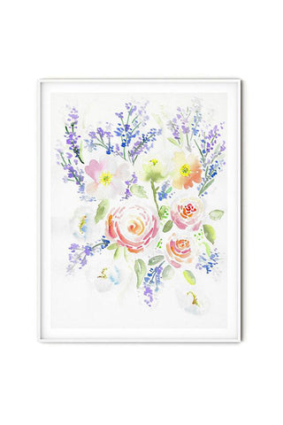 Ranunculus Lavender Poppies Rhapsody - Original Watercolor Floral Painting