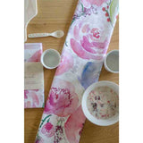 pink-floral-watercolor-tea-towel-on-kitchen-table