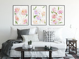 "Three-Part Love Story" set of 3 vertical watercolor abstract prints