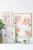 "Three-Part Love Story" set of 3 vertical watercolor abstract prints
