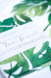 green watercolor plant tea towel