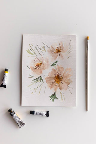 expressive watercolour flowers painting Flavia Bennard