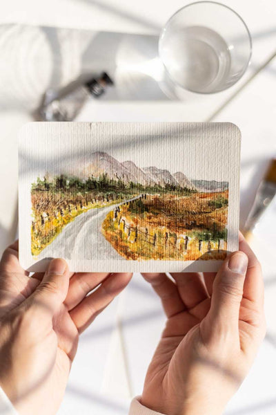 Postcard size watercolor landscape - Flavia Bennard