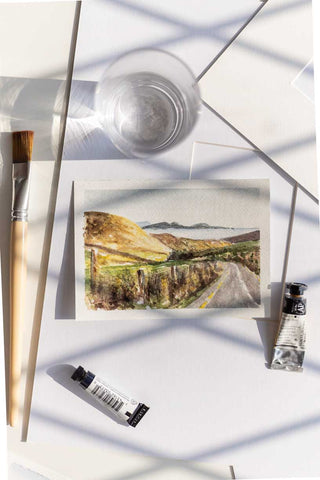 tiny Irish watercolour landscape painting - Flavia Bennard