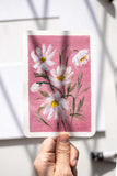 Mixed media watercolor flowers daisies - Flavia Bennard