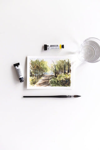 tiny watercolour landscape - Flavia Bennard