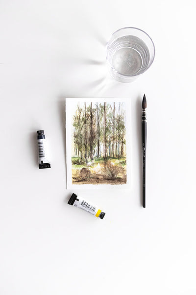 6x4 watercolor woodlands - Flavia Bennard
