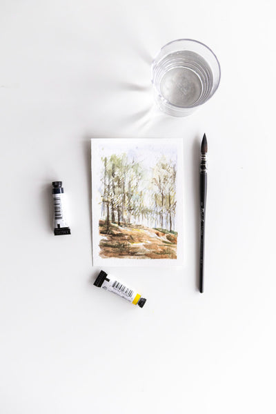 6x4 watercolor woodlands - Flavia Bennard