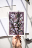 4x6 burgundy watercolor flowers painting Flavia Bennard
