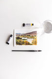 tiny watercolor landscape - Flavia Bennard