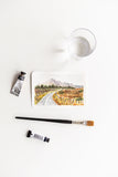 tiny Irish watercolour landscape painting - Flavia Bennard