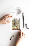 6x4 watercolor Irish woodlands - Flavia Bennard