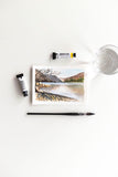 tiny watercolor Ireland National Park painting - Flavia Bennard