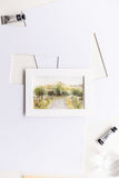 tiny Irish watercolour landscape painting - Flavia Bennard