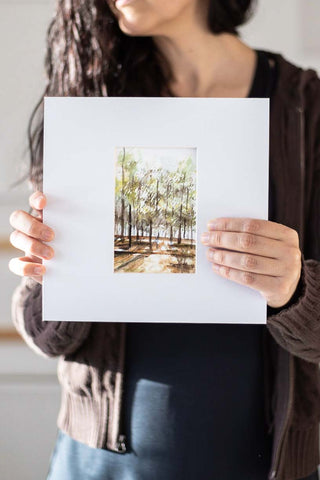 small watercolour Irish woodlands - Flavia Bennard