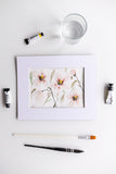 Flavia Bennard delicate watercolor flowers bouquet painting