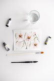 Flavia Bennard soft pink watercolor flowers bouquet