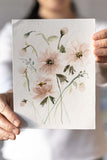 Flavia Bennard soft pink watercolor flowers bouquet