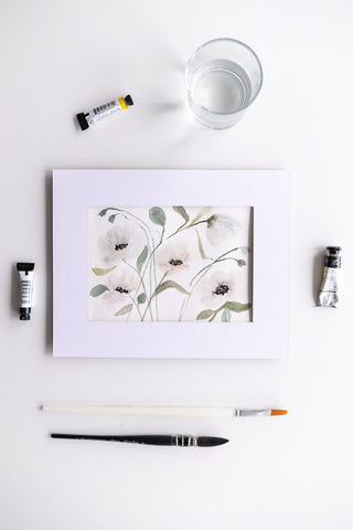Flavia Bennard soft watercolor flowers painting