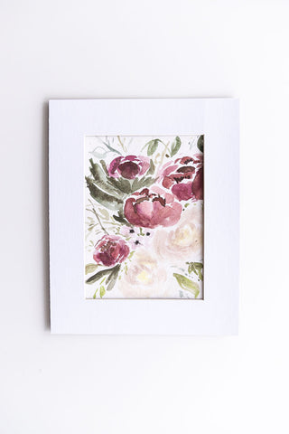 Flavia Bennard dark red peonies flowers painting
