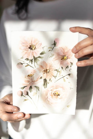 Flavia Bennard expressive watercolor flowers painting