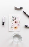 Tiny Watercolor floral painting Flavia Bennard