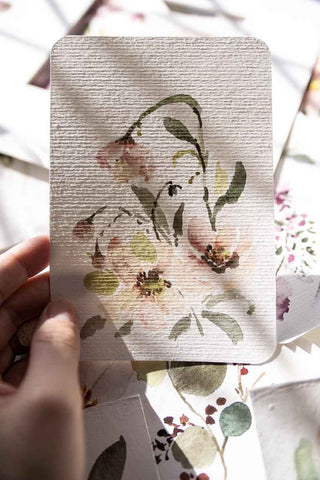 Watercolor hellebore flowers painting Flavia Bennard