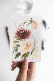postcard size watercolor floral painting Flavia Bennard