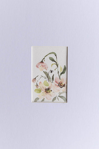 tiny watercolor flower painting on a large mat Flavia Bennard