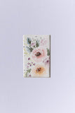 vertical watercolor floral painting on a white mat