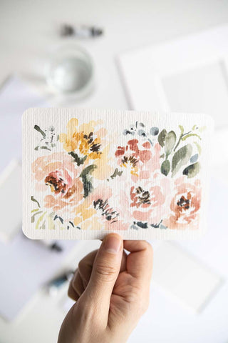 tiny watercolor floral painting Flavia Bennard