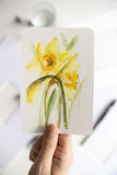 tiny watercolor daffodil flowers painting Flavia Bennard