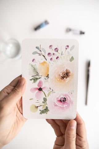 tiny watercolor floral painting Flavia Bennard