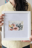 watercolour flower bouquet painting on a frame Flavia Bennard