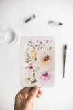 postcard size watercolor floral painting Flavia Bennard