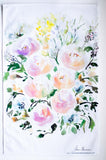 Floral Watercolor tea towel Flavia Bernardes Art
