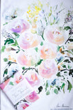 watercolour floral kitchen towel Flavia Bernardes