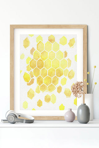 “Aussi doux que le miel” vertical watercolor abstract print