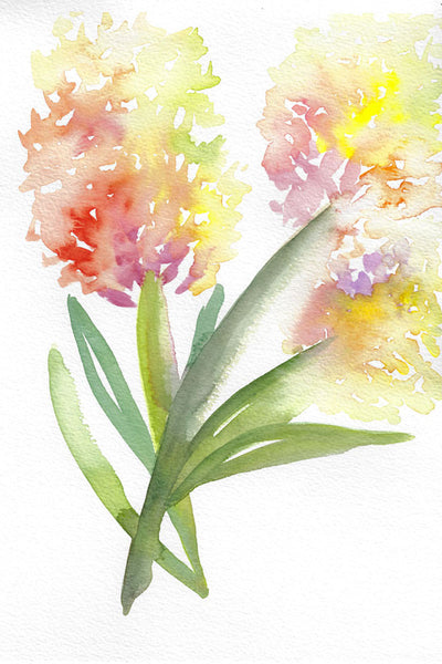 "Hydrangea In bloom" vertical watercolor floral print