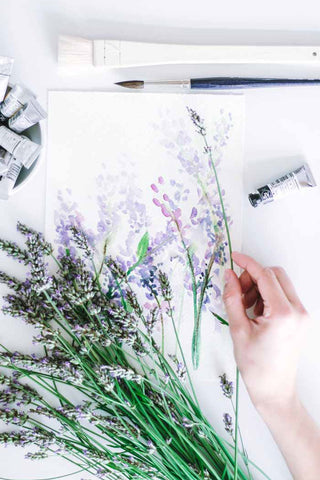 Lavender Poetry - Original Watercolor Floral Painting