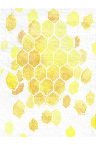 “Aussi doux que le miel” vertical watercolor abstract print