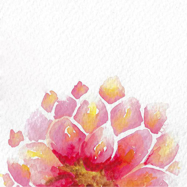 "Dahlia in Bloom" vertical watercolor floral print