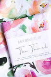 Watercolor floral Tea towel Flavia Bernardes Art
