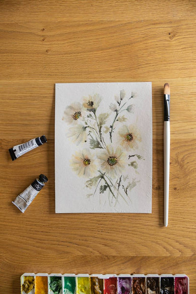soft watercolour flowers painting Flavia Bennard
