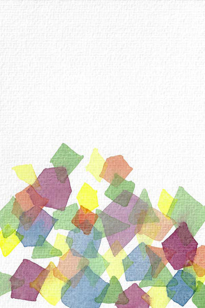 “En Baisse” vertical watercolor abstract print