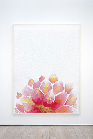 "Dahlia in Bloom" vertical watercolor floral print