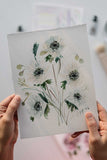white anemones expressive watercolor flowers painting Flavia Bennard